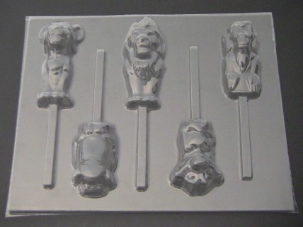 529sp Lion Queen and Friends Chocolate or Hard Candy Lollipop Mold